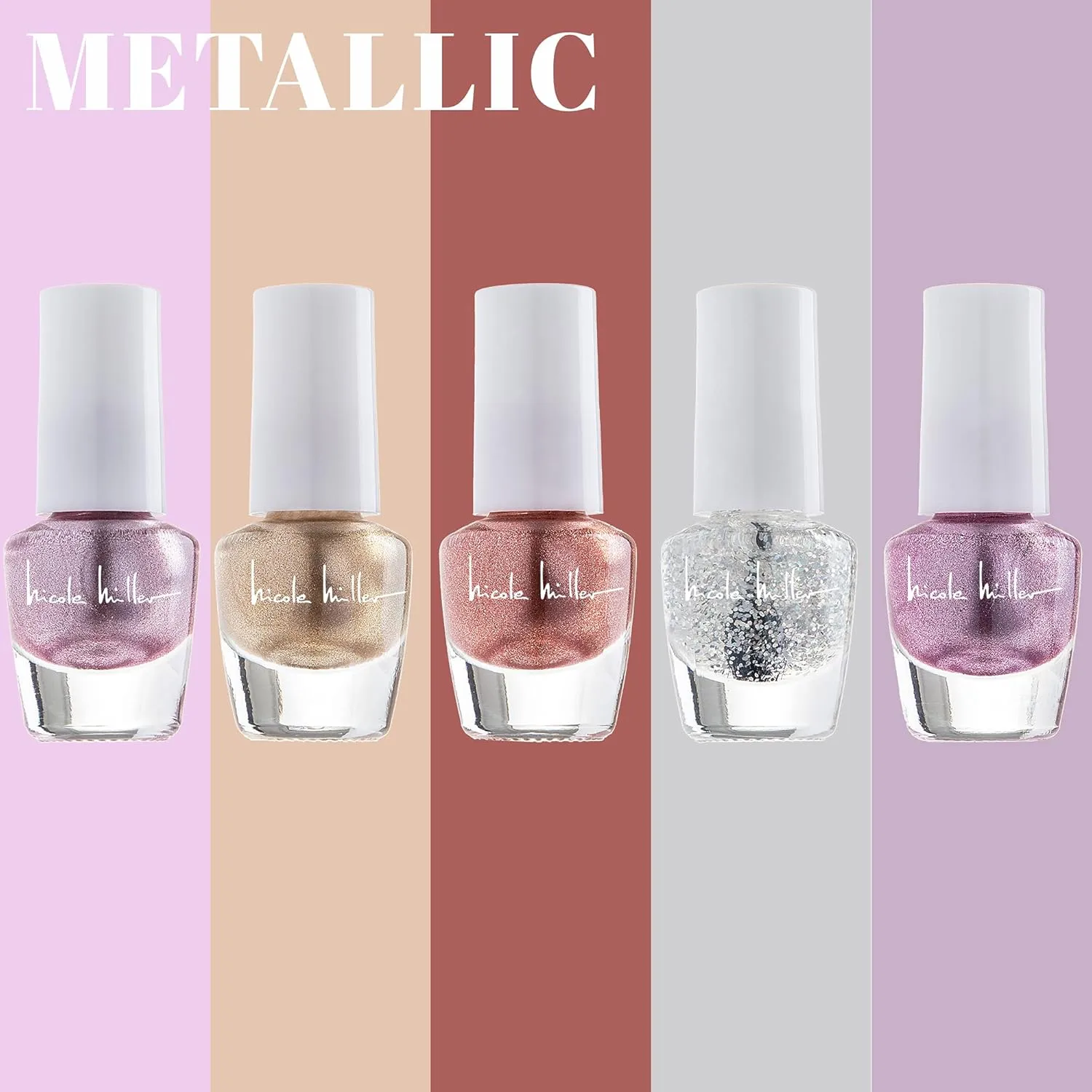 Nicole Miller Mini Nail Polish Set – Glossy, Vibrant Colors for Fingernails & Toenails, Trendy Collection
