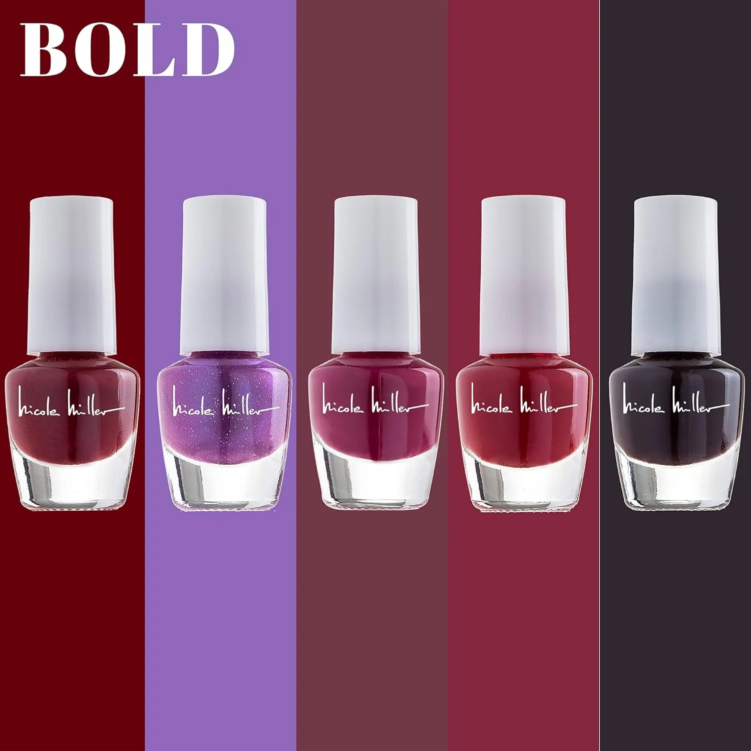 Nicole Miller Mini Nail Polish Set – Glossy, Vibrant Colors for Fingernails & Toenails, Trendy Collection