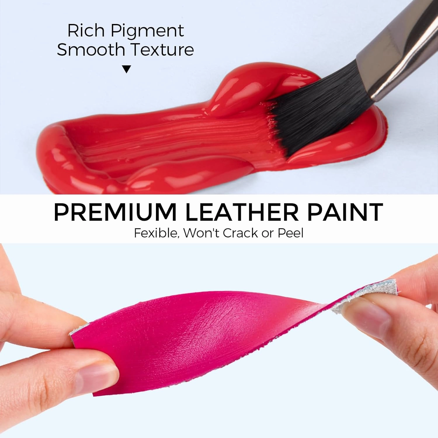 Nicpro 18 Colors Acrylic Leather Paint (8.45 oz, 250 ml) Leather Dye for Shoes, Sneakers, Bags, Furniture, Jackets, Car Seat, Wallets, Shoe Leather Paint Kit for DIY Crafts Kid Adult with Color Wheel