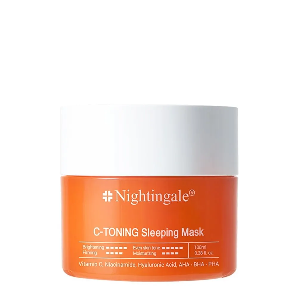 Nightingale C Toning Sleeping Mask, Overnight face Mask For Face, Vitamin C   Niacinamide  AHA, BHA, PHA  Hyaluronic Acid, Moisturizing & Visibly Brighten, Korean Skin Care