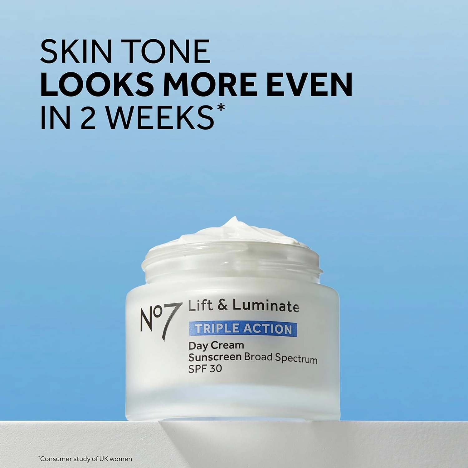 No7 Lift & Luminate Triple Action Day Cream - Anti-Aging Face Moisturizer SPF 30, Hyaluronic Acid & Vitamin C - Firms Skin for Radiant Glow - Suitable for Sensitive Skin (2 pack, 1.69 Fl Oz each)