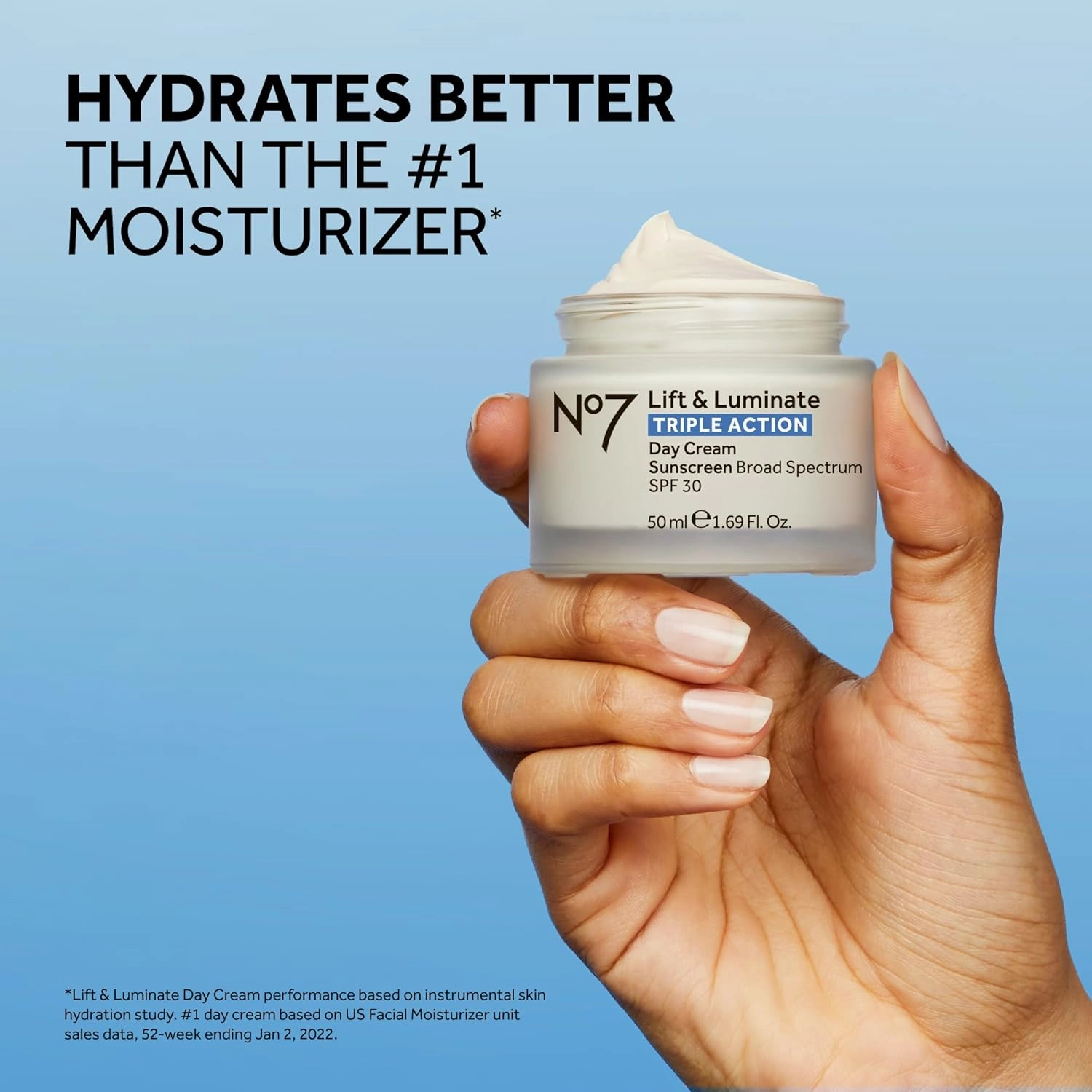 No7 Lift & Luminate Triple Action Day Cream - Anti-Aging Face Moisturizer SPF 30, Hyaluronic Acid & Vitamin C - Firms Skin for Radiant Glow - Suitable for Sensitive Skin (2 pack, 1.69 Fl Oz each)