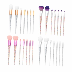 NOLITOY 7pcs Professional Makeup Brush Comfortable Powder Cosmetic Tools for Women Silver Tube Bristles for Daily and Versatile for Makeup Application