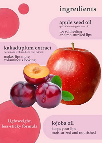 NOONI Korean Vegan Lip Oil - Appleplum | Lip Stain, Gift, Long-Lasting, Moisturizing, Plumping, Revitalizing for Dry Lips, Waterproof, No Peel Off, Korean Lip Tint 0.12 Fl Oz