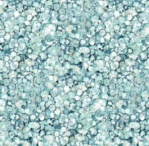 Northcott Midas Touch Bubble Texture W/Metallic Gold, Fabric by The Yard (Blue)
