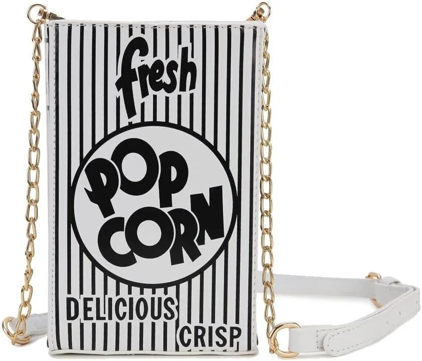 Novelty Fashion Women Crossbody Bag, Popcorn Box Style Clutch Bag for Girl Handbag Shoulder Bag Purse…