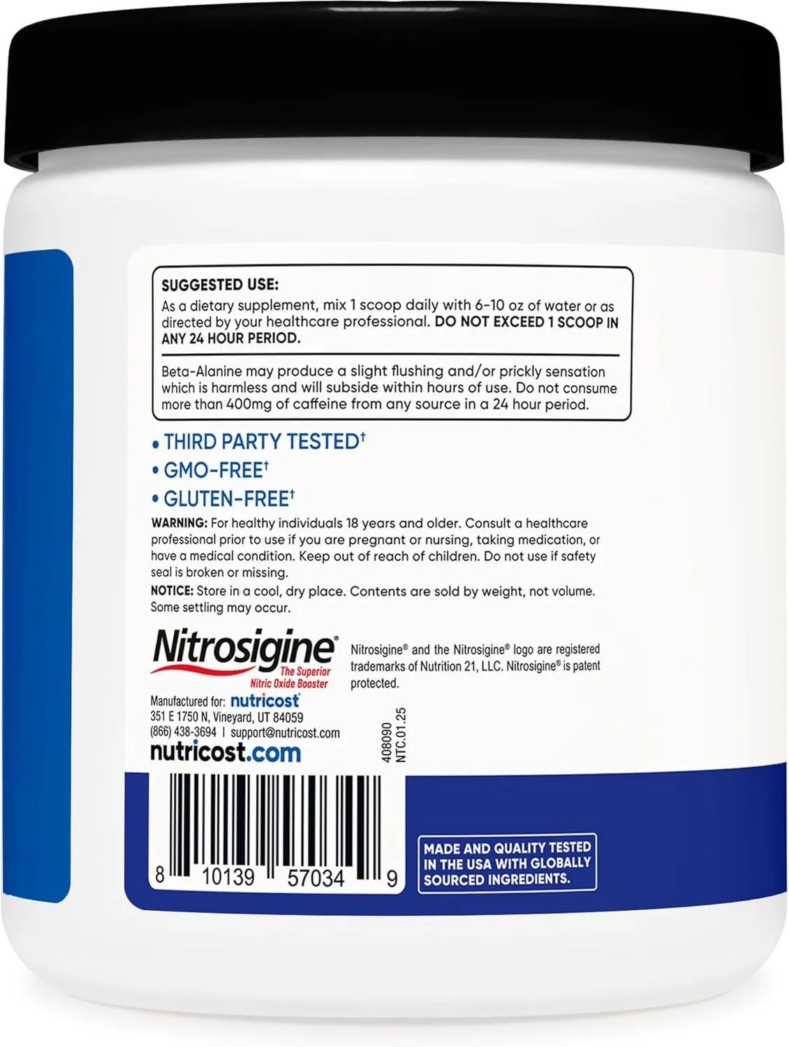 Nutricost Pre-Workout Complex Powder (30 Servings, Blue Raspberry) - Pre-Workout Supplement with Beta-Alanine, Taurine & Amino Acids