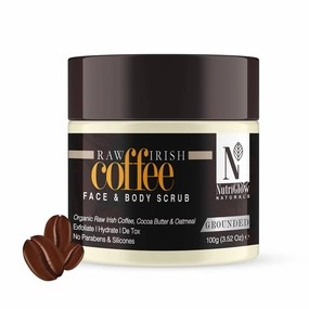 NutriGlow Naturals Raw Irish Coffee Face Body Scrub - 100gm