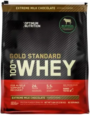 Nutrition Gold Standard 100% Whe'y Protein Powder, Extreme Milk Chocolate, 5.64 lbs