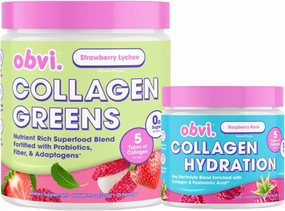 Obvi Hydration & Greens Bundle | Electrolyte & Collagen Complex   Organic Superfood Blend | Supports Hydration, Gut Health, Skin, Hair & Joint Health | Sugar-Free & Gluten-Free