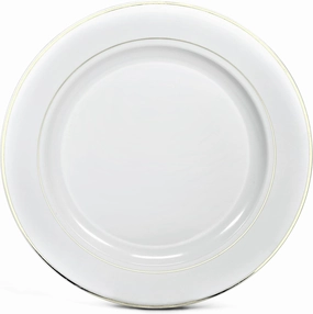 OCCASIONS 120 pcs Chargers pack Wedding Party 12'' Disposable Plastic Charger Plates/Charger (Celebration in White & Gold Rim)