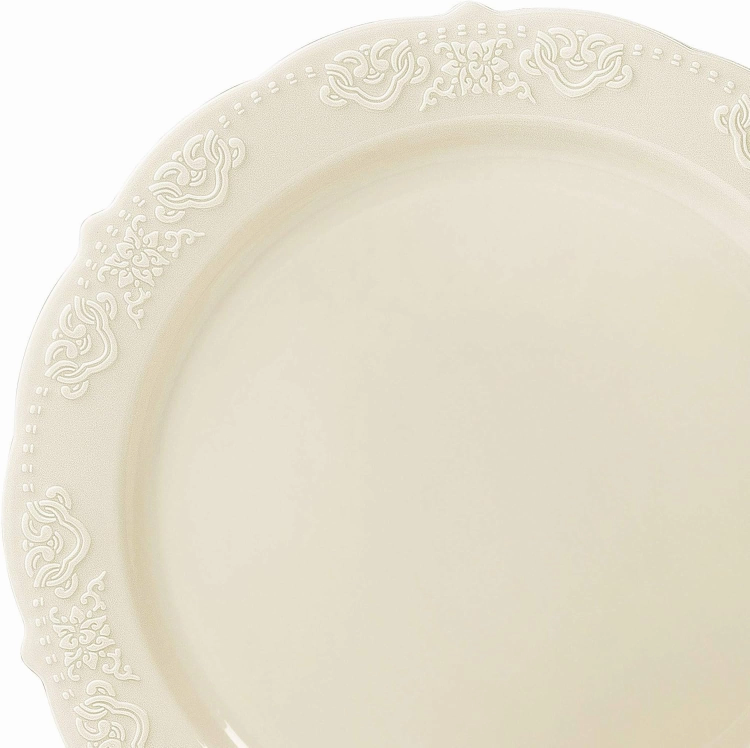 OCCASIONS 360 Pcs set (60 guest) Wedding Disposable Plastic Plate and Silverware Combo 10.25"   7.5"   Silverware (Double Fork) (Portofino Plain Ivory, Gold Silverware)