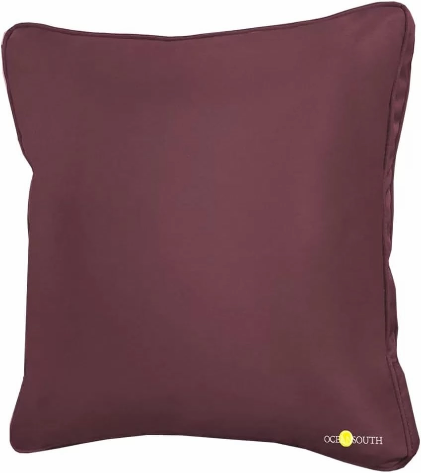 Oceansouth Boat Deck Pillow/Outdoor Waterproof Throw Pillow (Maroon, 16" x 16") Cushion Outdoor Furniture Lumbar Back for Chair Patio seat Cover Chairs Home Decor Pillows Waterproof Bed Cases Garden