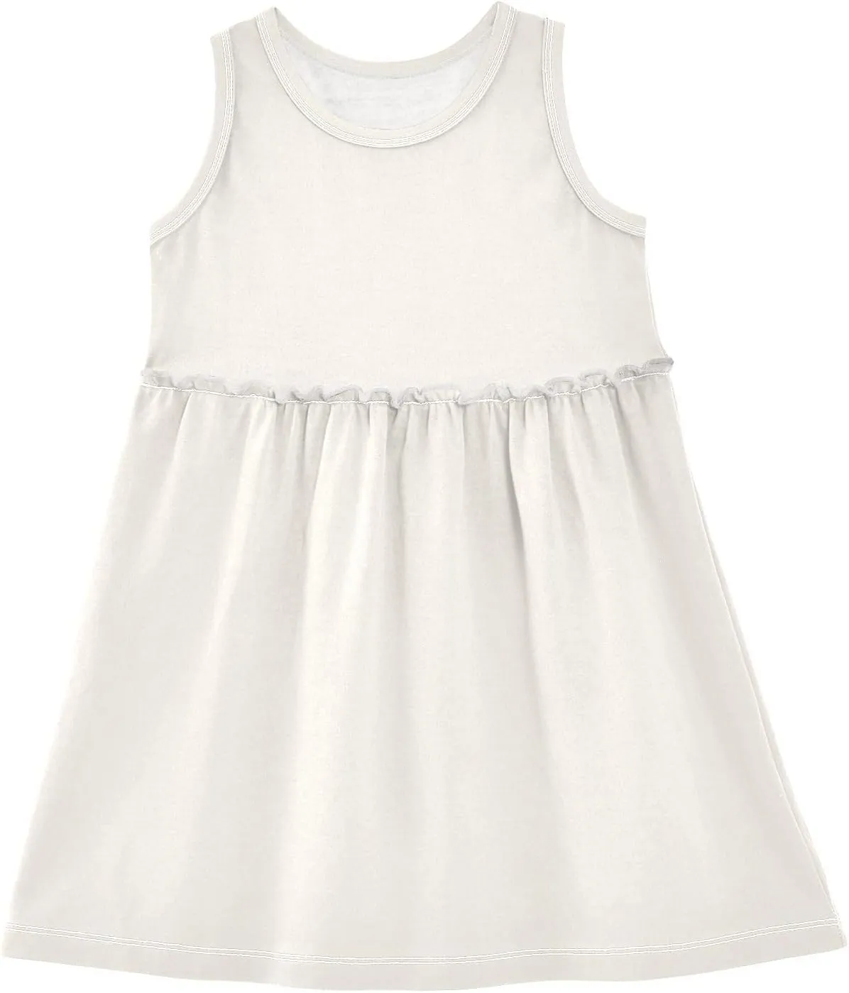 ODAWA Peach Puff Girls Sleeveless Dress Girls Casual Sundresses A-Line Girls Casual Dress for 2-8 Years Old Kids