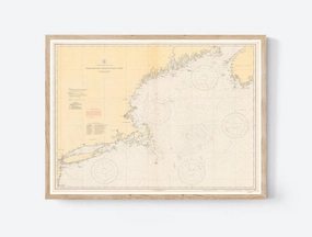 Old Style Nautical Poster Print of West Quoddy Head to New York 1935 Big Area 70 | 8x12 12x18 16x24 20x30 24x36 Vintage Wall Art | Historical Gift | Home Office Decor
