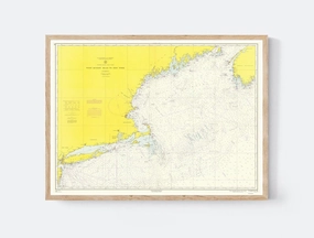 Old Style Nautical Poster Print of West Quoddy Head to New York 1965 Big Area 70 | 8x12 12x18 16x24 20x30 24x36 Vintage Wall Art | Historical Gift | Home Office Decor