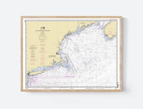 Old Style Nautical Poster Print of West Quoddy Head to New York 2012 Big Area 70 | 8x12 12x18 16x24 20x30 24x36 Vintage Wall Art | Historical Gift | Home Office Decor