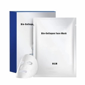 OLLM Bio-Collagen Face Mask - Deep Hydrating Overnight Face Mask, Korean Skincare, Facial Treatments & Masks for Women - Firming and Moisturizing, 4-Pack