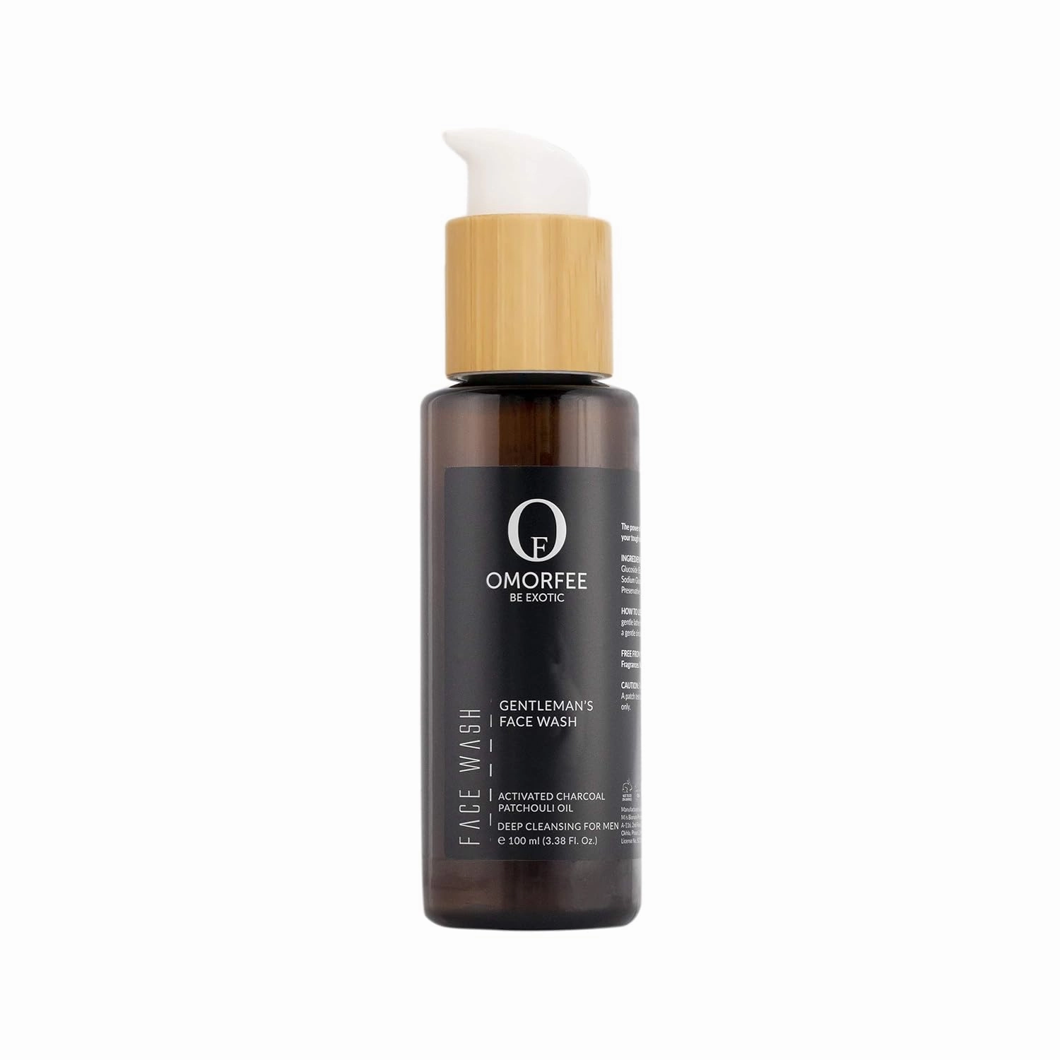 OMORFEE Organic Gentleman's Face Wash | Face Wash for Men | Activated Charcoal, Patchouli, Lavender | 100 ml / 3.38 Fl. Oz.