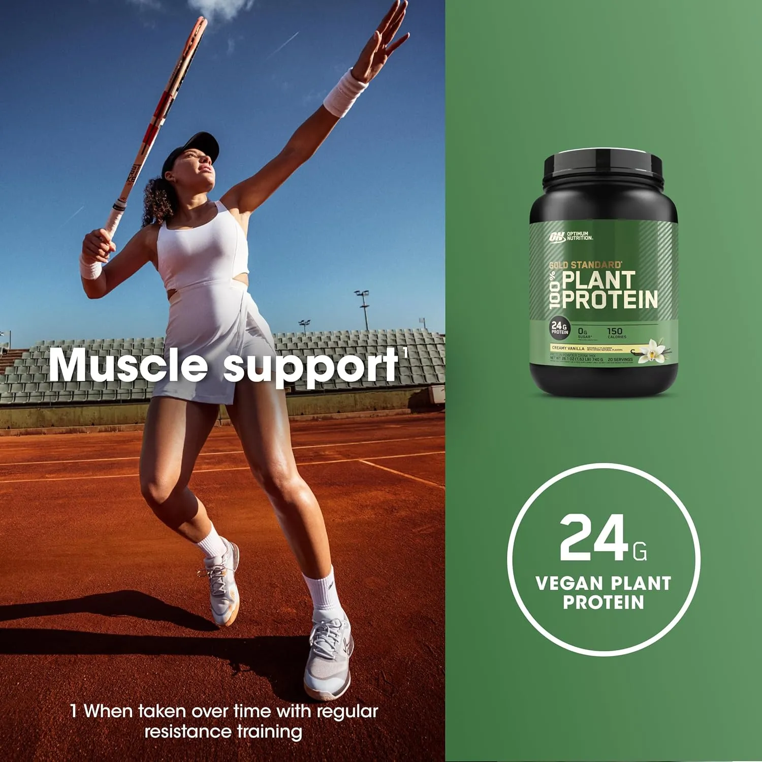 Optimum Nutrition Gold Standard 100% Plant Based Protein Powder, Creamy Vanilla, 20 Servings   Healthy Delights Nature Fuel Power Beets Powder, Acai Berry Pomegranate, 30 Servings (Packaging May Vary)