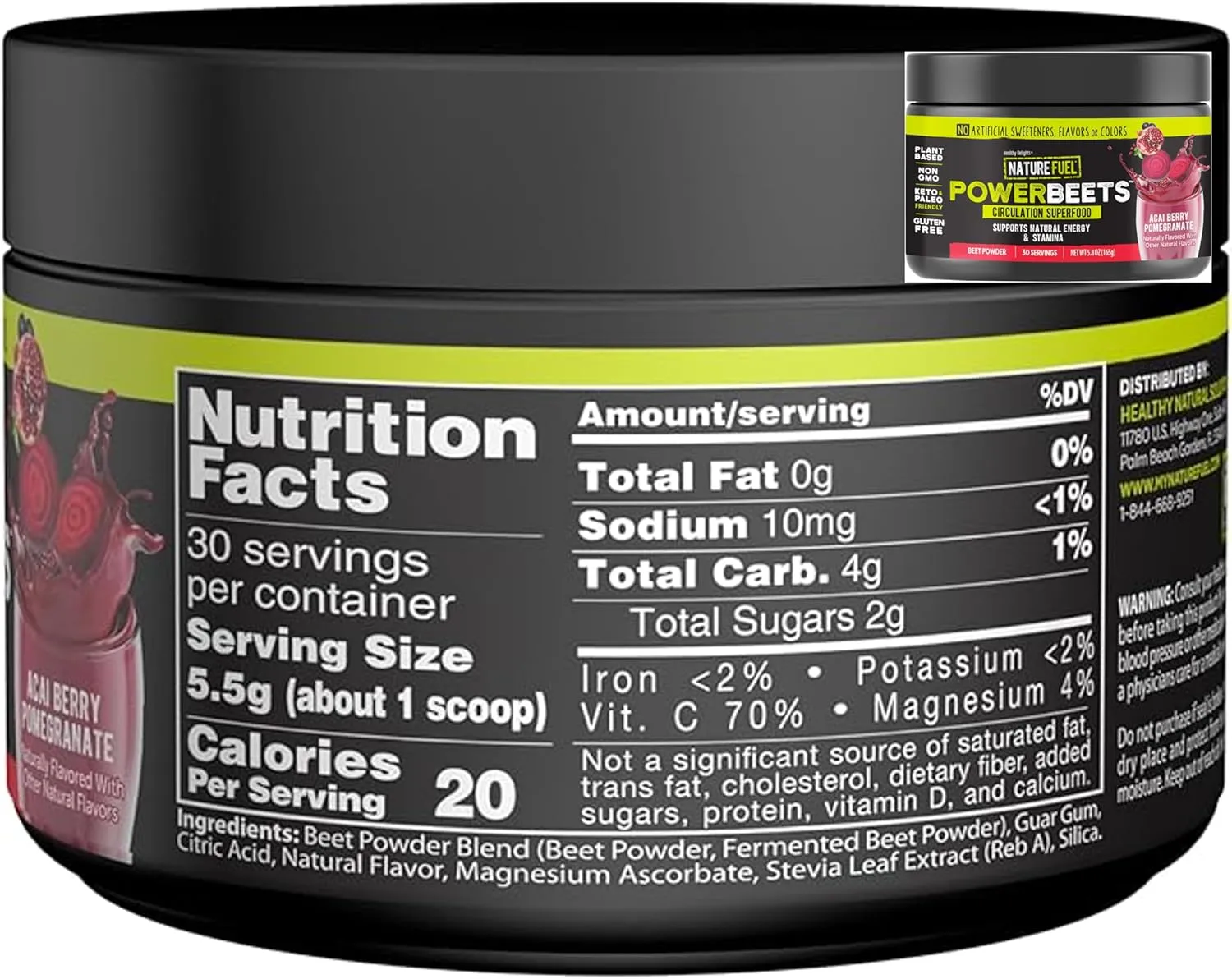 Optimum Nutrition Gold Standard 100% Plant Based Protein Powder, Creamy Vanilla, 20 Servings   Healthy Delights Nature Fuel Power Beets Powder, Acai Berry Pomegranate, 30 Servings (Packaging May Vary)