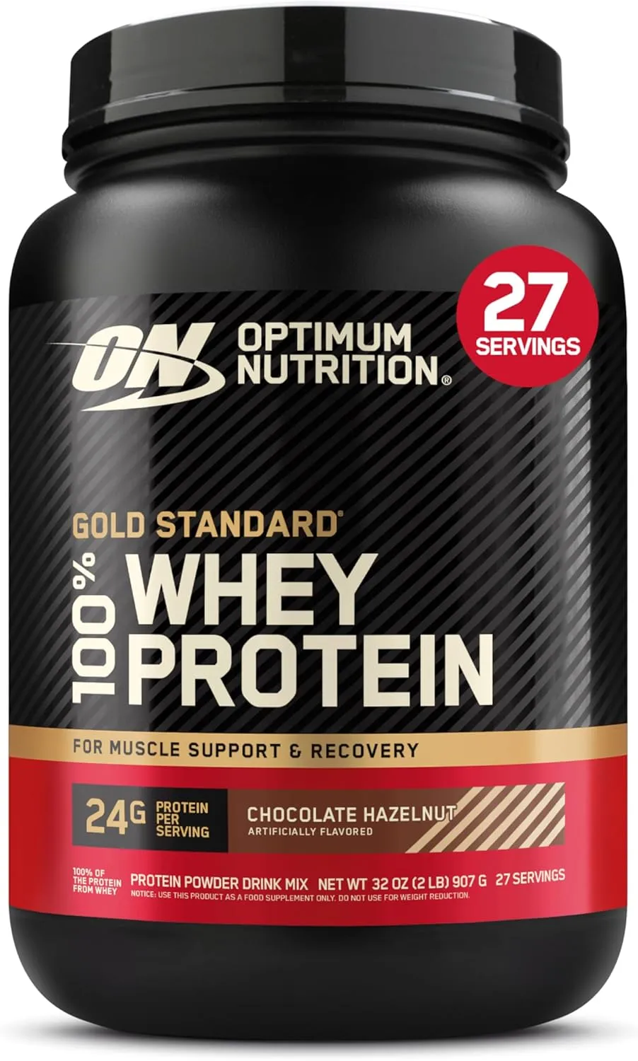 Optimum Nutrition Gold Standard 100% Whey Protein Powder, Chocolate Hazelnut, 2 Pound (Packaging May Vary)