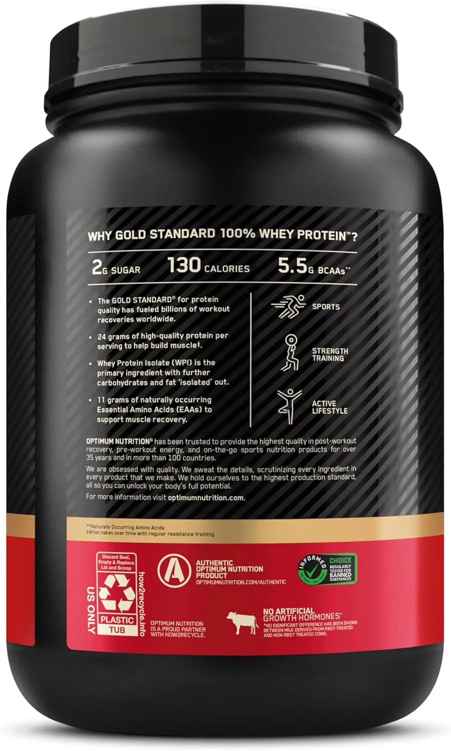 Optimum Nutrition Gold Standard 100% Whey Protein Powder, Chocolate Malt, 2 Pound (Packaging May Vary)