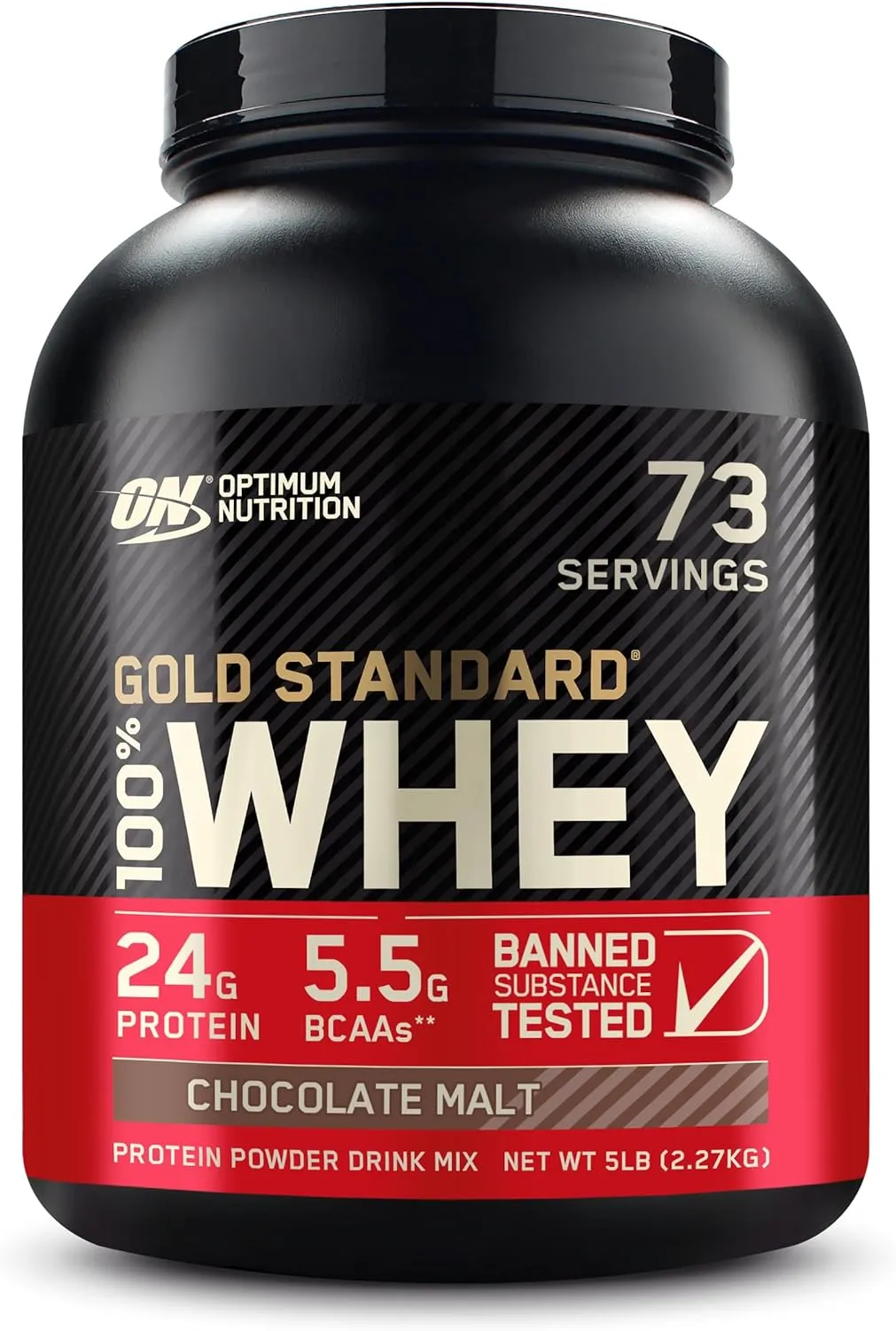 Optimum Nutrition Gold Standard 100% Whey Protein Powder, Chocolate Malt, 5 Pound (Packaging May Vary)
