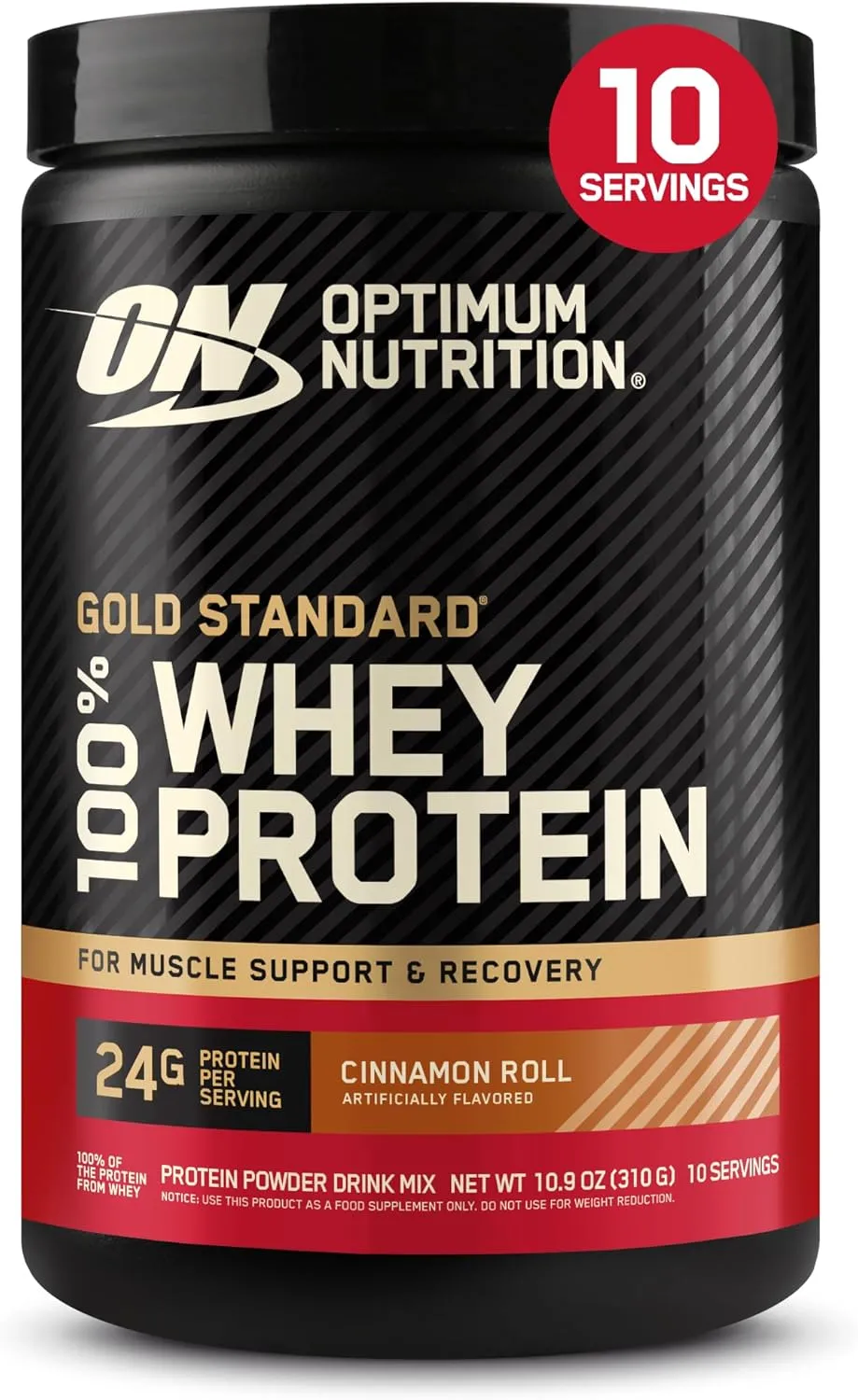 Optimum Nutrition Gold Standard 100% Whey Protein Powder, Cinnamon Roll, 0.68 Pound (Pack of 1)