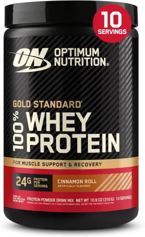 Optimum Nutrition Gold Standard 100% Whey Protein Powder, Cinnamon Roll, 0.68 Pound (Pack of 1)