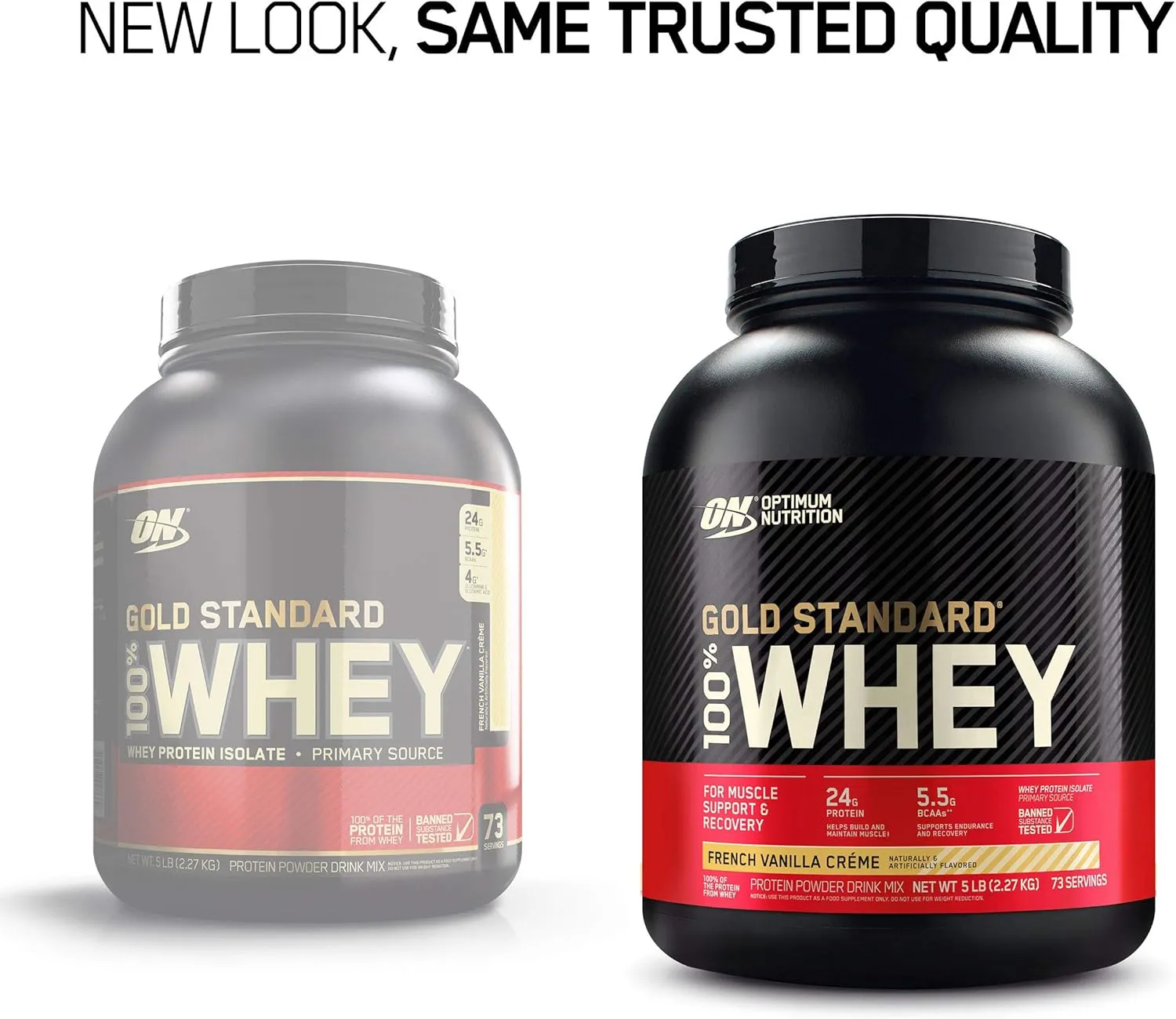 Optimum Nutrition Gold Standard 100% Whey Protein Powder, French Vanilla Creme, 5 Pound (Packaging May Vary)