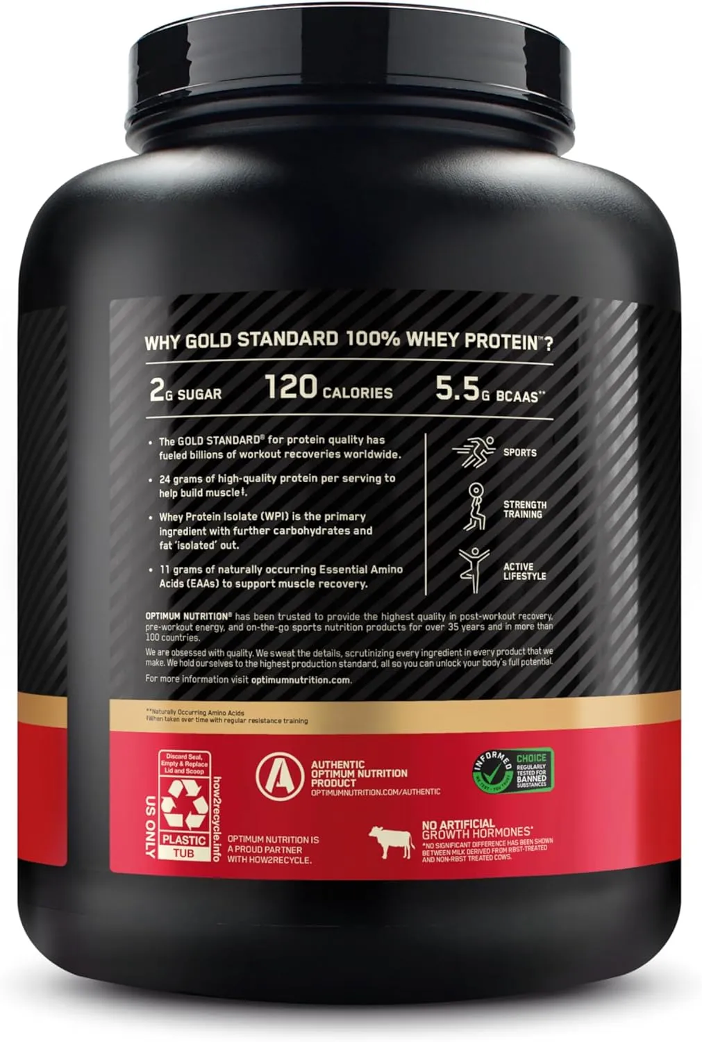 Optimum Nutrition Gold Standard 100% Whey Protein Powder, French Vanilla Crème, 5 Pound (Packaging May Vary)