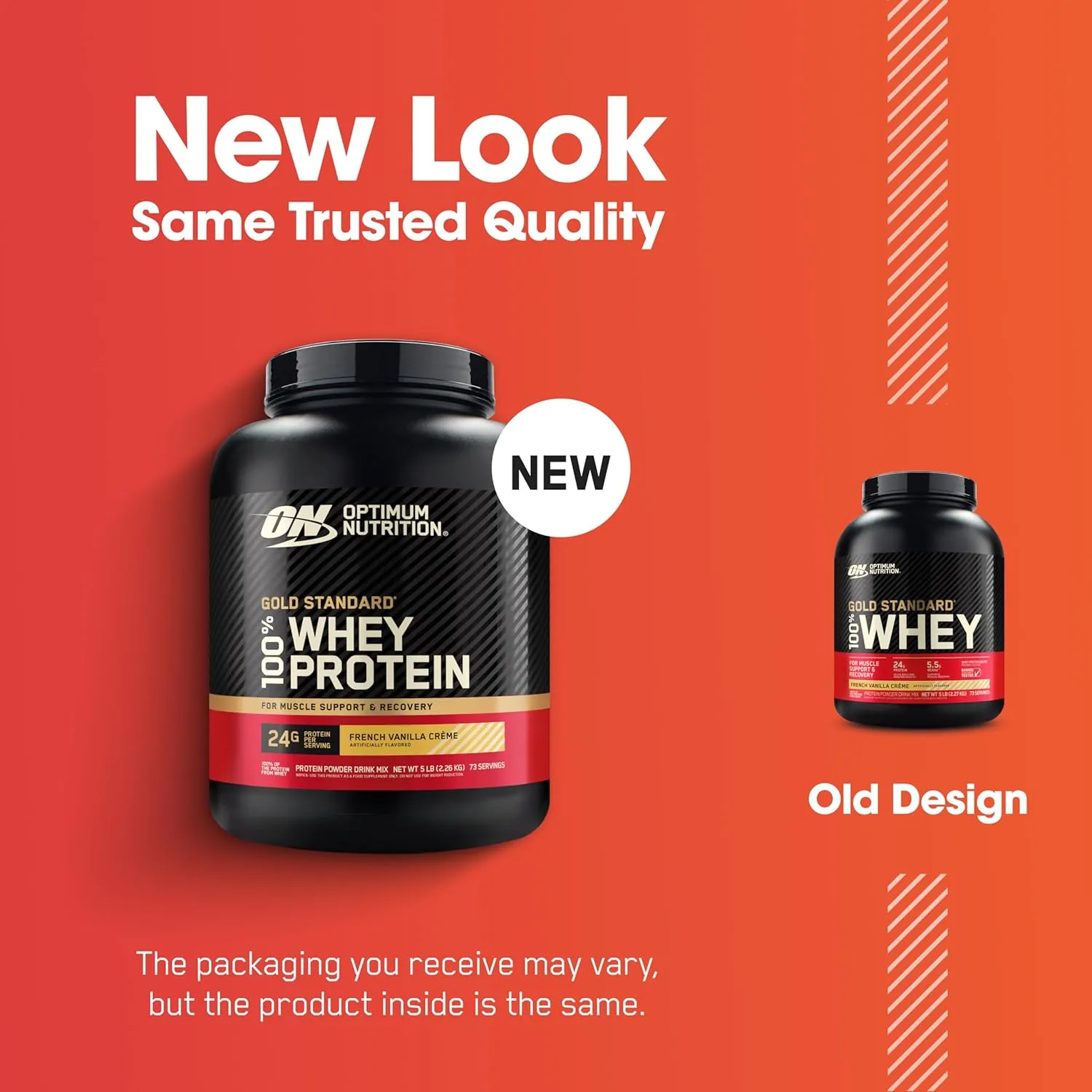 Optimum Nutrition Gold Standard 100% Whey Protein Powder, French Vanilla Crème, 5 Pound (Packaging May Vary)