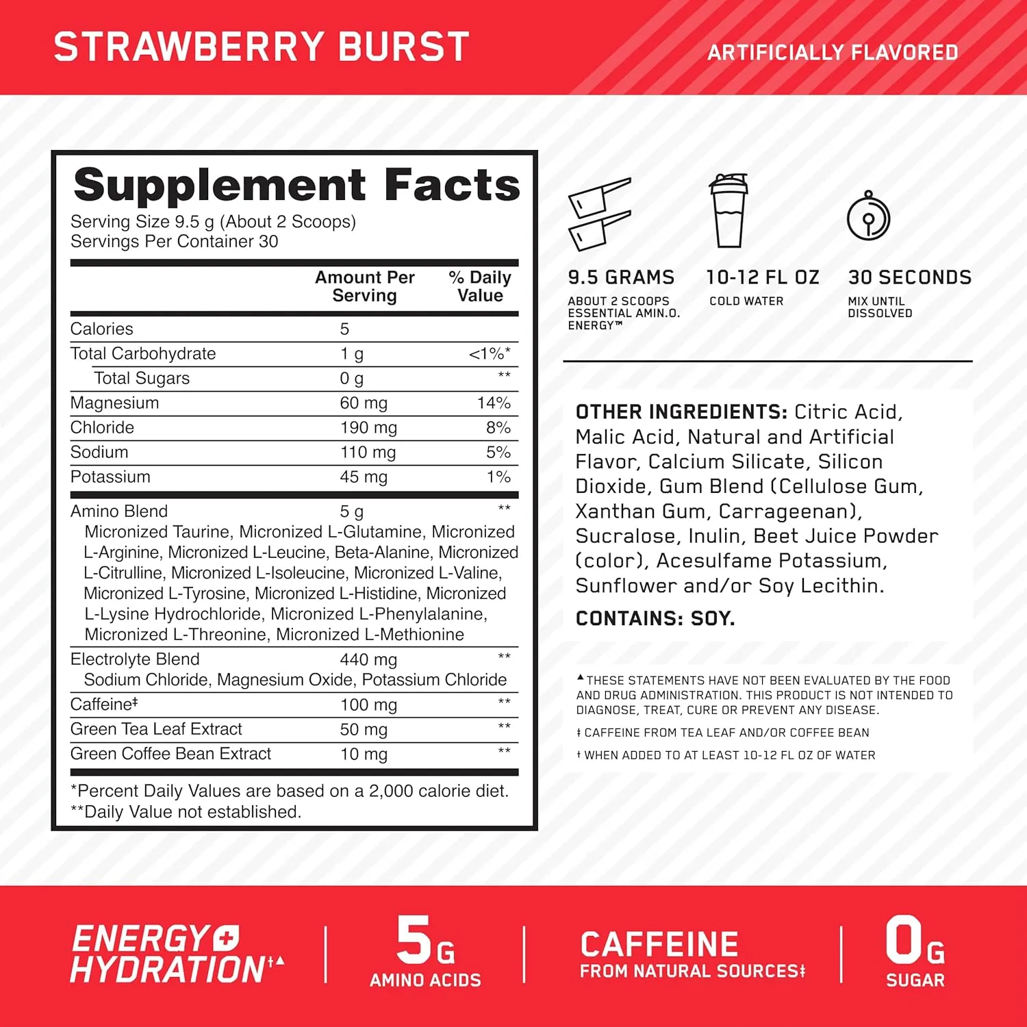 Optimum Nutrition Recovery & Hydration Duo: 100% Whey Protein Powder, Chocolate Peanut Butter (27 Servings) and Amino Energy Plus Hydration, Strawberry Burst (30 Servings)
