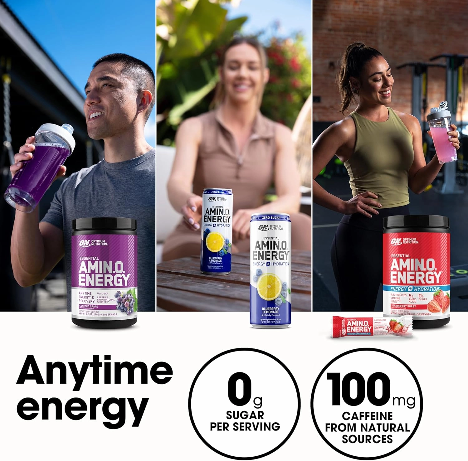 Optimum Nutrition Amino Energy - Pre Workout with Green Tea, BCAA, Amino Acids, Keto Friendly, Green Coffee Extract, Energy Powder - Fruit Fusion, 30 Servings (Packaging May Vary)
