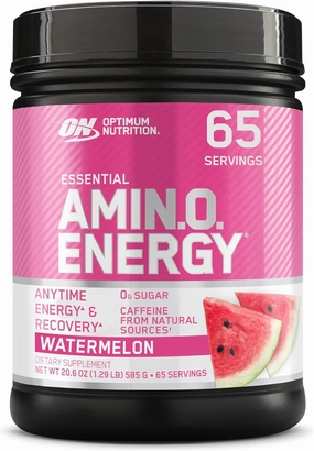 Optimum Nutrition Amino Energy - Pre Workout with Green Tea, BCAA, Amino Acids, Keto Friendly, Green Coffee Extract, Energy Powder - Watermelon, 65 Servings (Packaging May Vary)