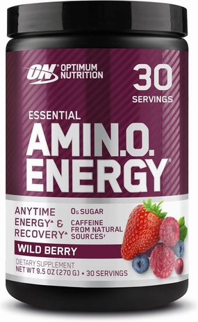 Optimum Nutrition Amino Energy - Pre Workout with Green Tea, BCAA, Amino Acids, Keto Friendly, Green Coffee Extract, Energy Powder - Wild Berry, 30 Servings (Packaging May Vary)