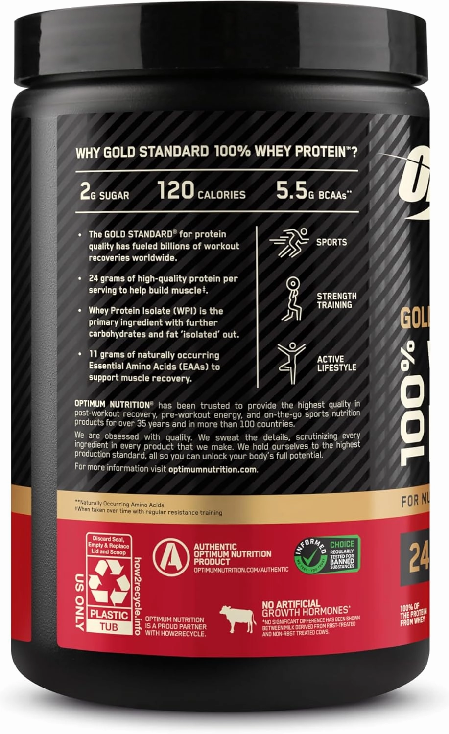 Optimum Nutrition Gold Standard 100% Whey Protein Powder, Cinnamon Roll, 0.68 Pound (Pack of 1)