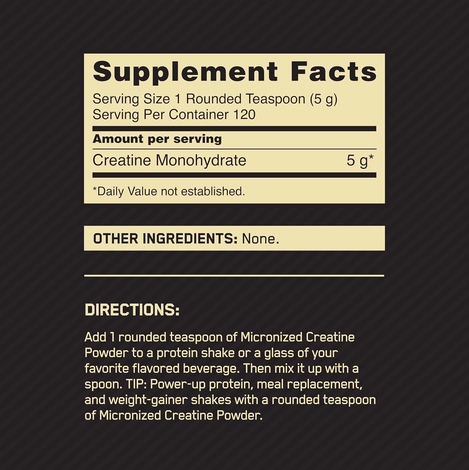 Optimum Nutrition Micronized Creatine Monohydrate Powder, Unflavored, 120 Servings, 600 Grams (Packaging May Vary)