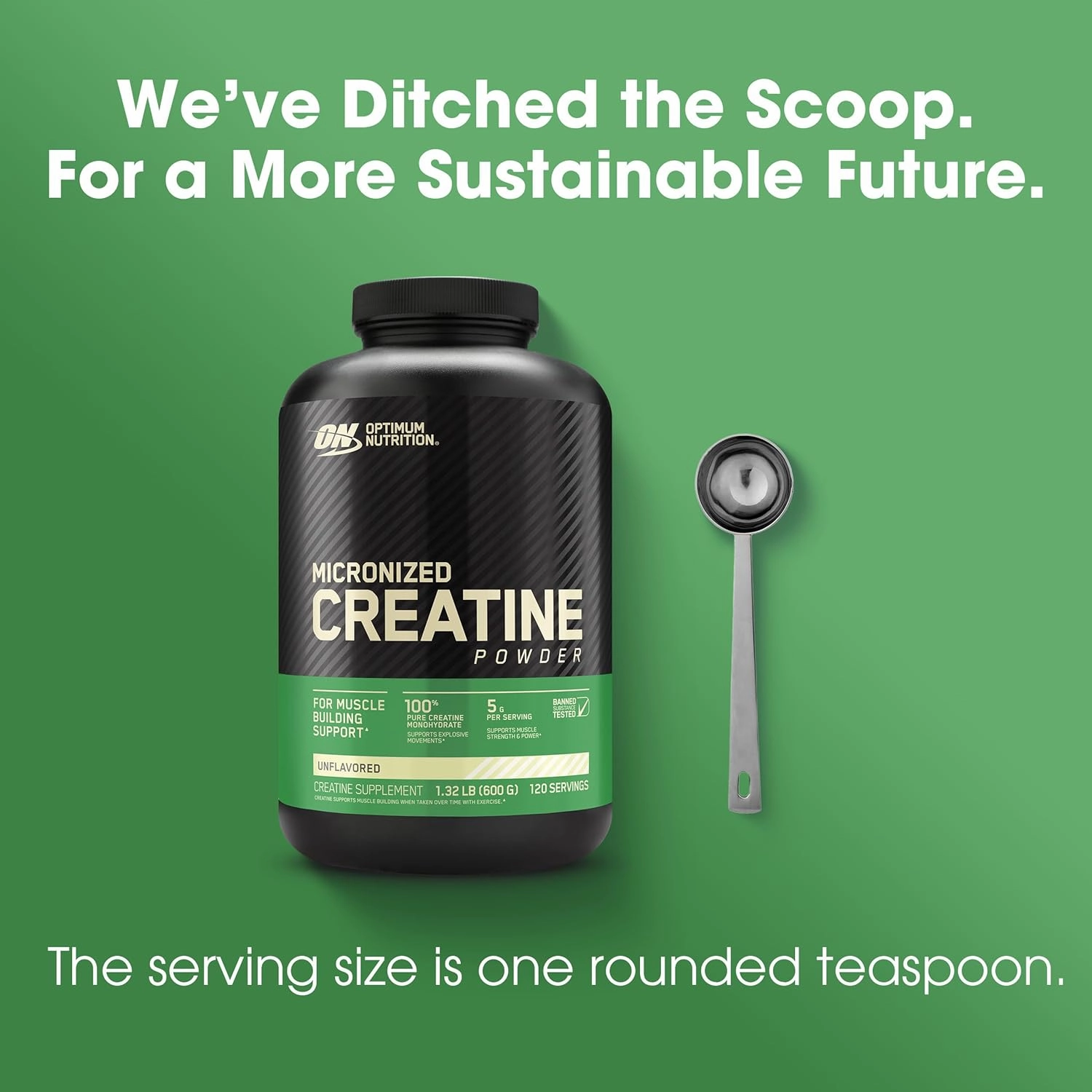 Optimum Nutrition Micronized Creatine Monohydrate Powder, Unflavored, 120 Servings, 600 Grams (Packaging May Vary)