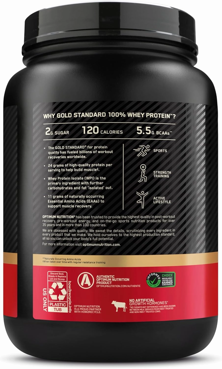 Optimum Nutrition New Flavor Gold Standard 100% Whey Protein Powder, Cinnamon Roll, 2 Pound (Pack of 1) (Packaging May Vary)