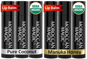Organic Pure Coconut and Manuka Honey Lip Balm Bundle (6 balms)