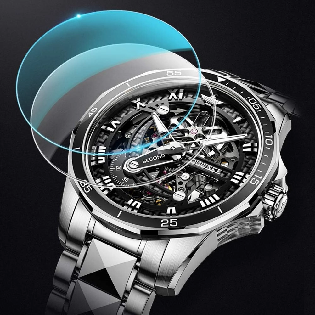 OUPINKE Automatic Watches for Men Starry Sky Luxury Mechanical Waterproof Date Luminous Sapphire Tungsten Steel Wrist Watch