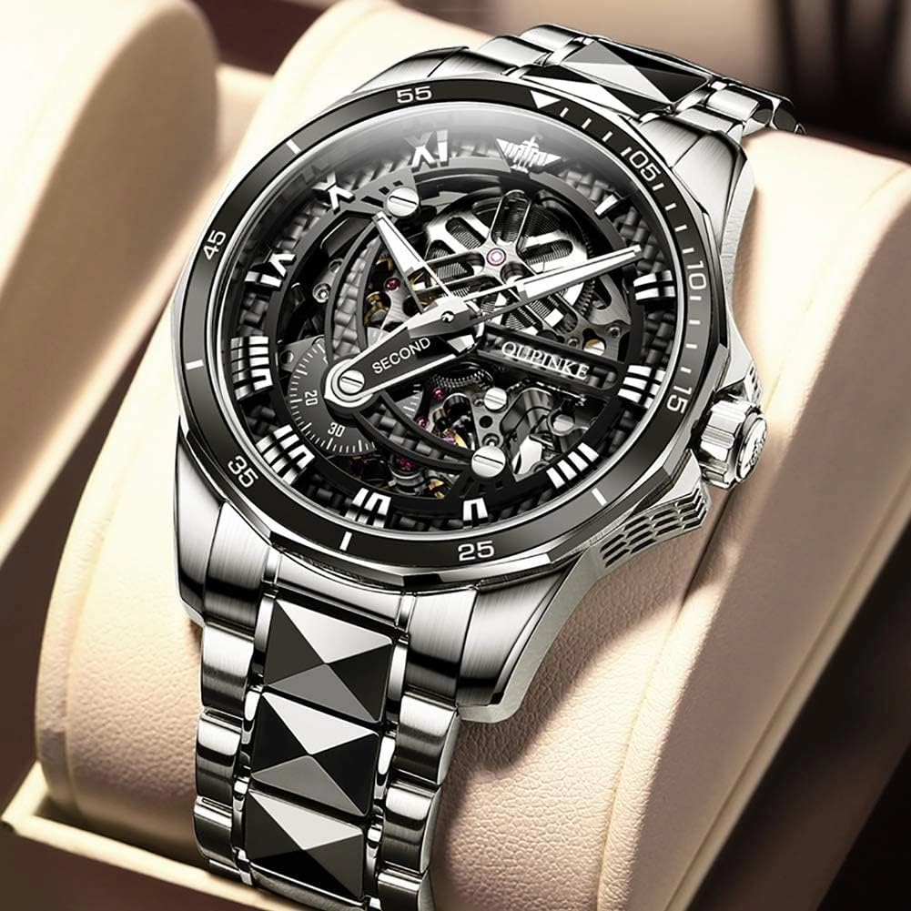 OUPINKE Automatic Watches for Men Starry Sky Luxury Mechanical Waterproof Date Luminous Sapphire Tungsten Steel Wrist Watch