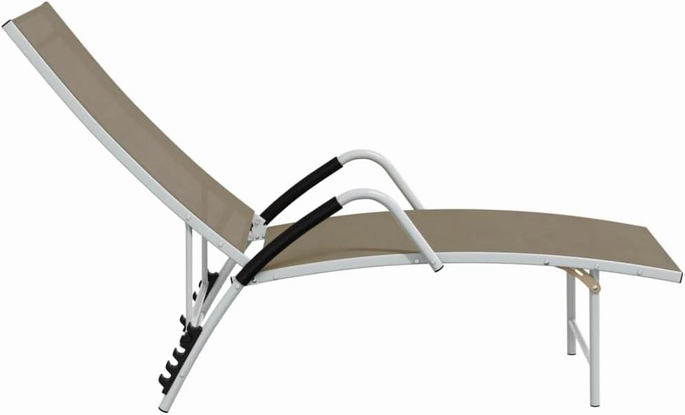 Outdoor Lounge Chairs,Pool Chairs,Sun Lounger Textilene and Aluminum TaupeIdeal for Garden, Patio, Camping