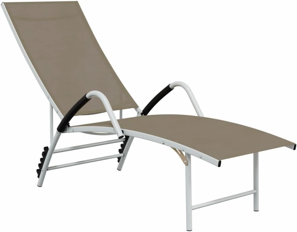 Outdoor Lounge Chairs,Pool Chairs,Sun Lounger Textilene and Aluminum TaupeIdeal for Garden, Patio, Camping