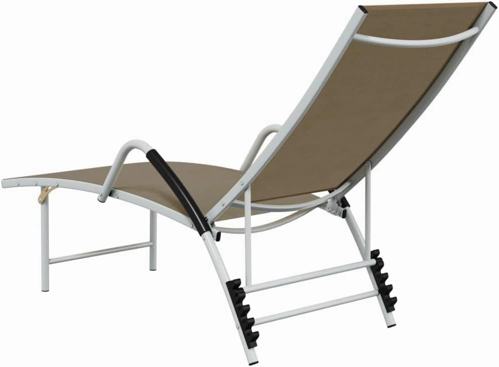 Outdoor Lounge Chairs,Pool Chairs,Sun Lounger Textilene and Aluminum TaupeIdeal for Garden, Patio, Camping