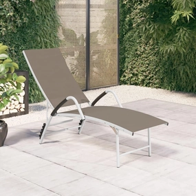Outdoor Lounge Chairs,Pool Chairs,Sun Lounger Textilene and Aluminum TaupeIdeal for Garden, Patio, Camping