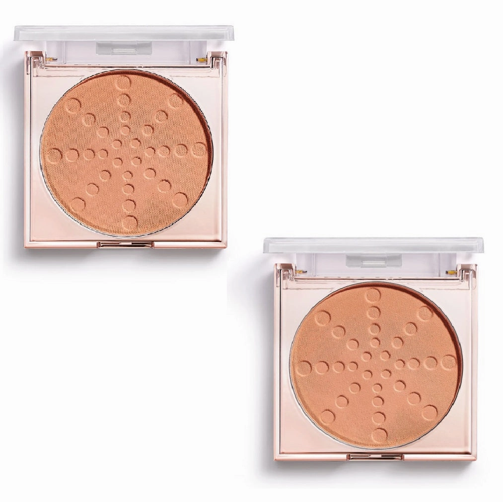 Pack of 2 Makeup Revolution Beauty Bake & Blot Setting Powder - Peach