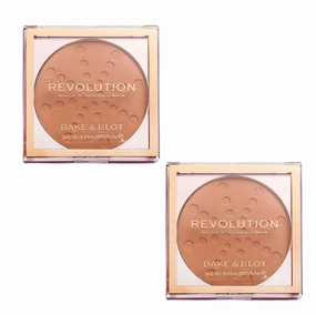 Pack of 2 Makeup Revolution Beauty Bake & Blot Setting Powder - Peach